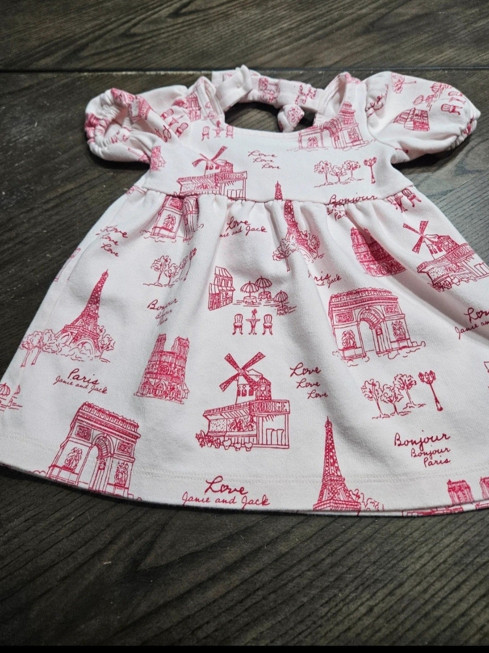 Janie and Jack Pink Paris Print Baby Dress